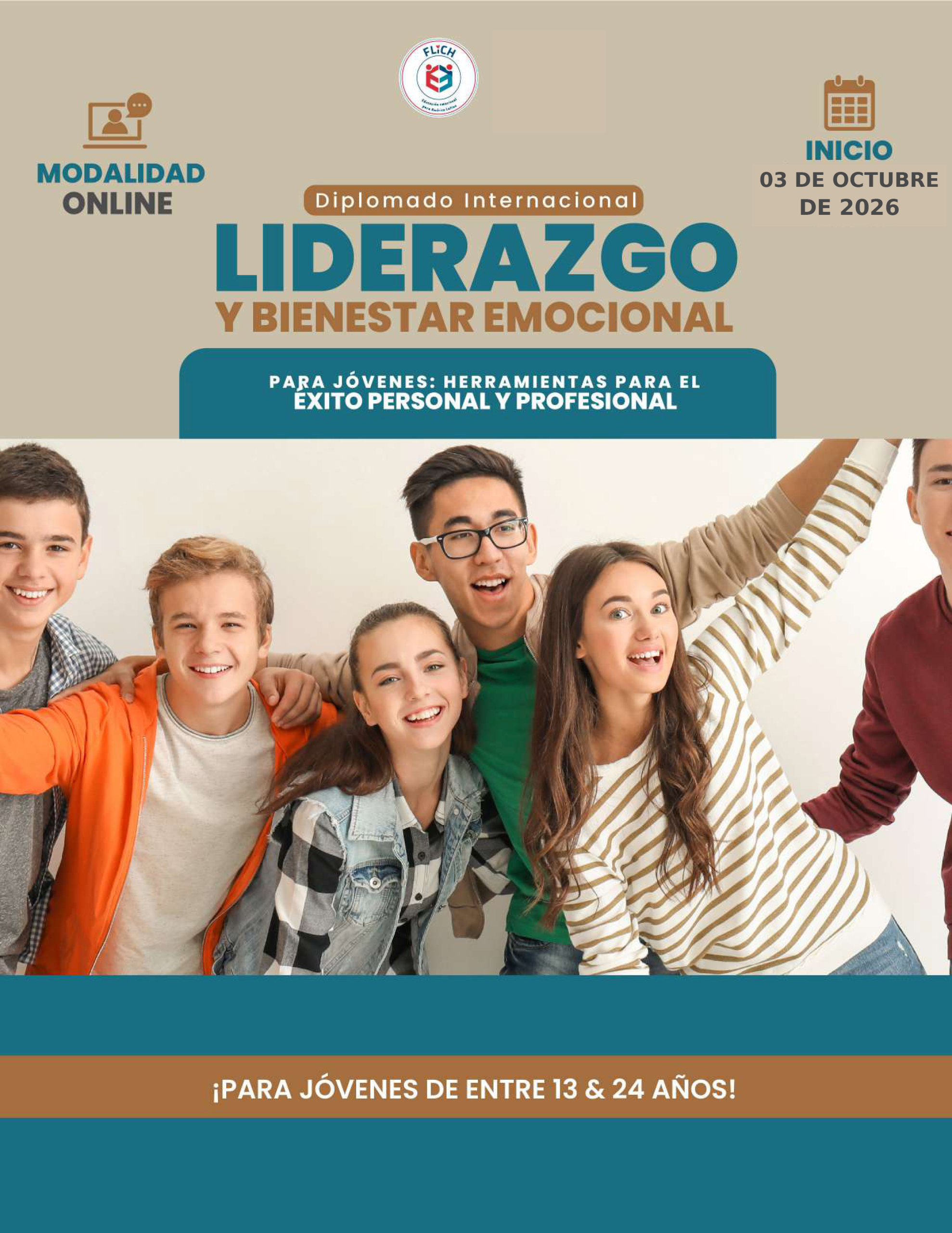Diplomado Internacional Liderazgo y Bienestar Emocional para Jóvenes 2026 – Octubre